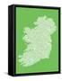 Ireland Eire City Text map-Michael Tompsett-Framed Stretched Canvas