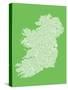 Ireland Eire City Text map-Michael Tompsett-Stretched Canvas