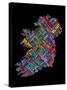 Ireland Eire City Text map-Michael Tompsett-Stretched Canvas