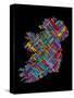 Ireland Eire City Text map-Michael Tompsett-Stretched Canvas