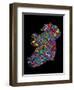 Ireland Eire City Text map-Michael Tompsett-Framed Art Print