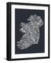 Ireland Eire City Text map-Michael Tompsett-Framed Art Print