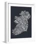 Ireland Eire City Text map-Michael Tompsett-Framed Art Print