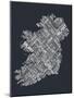 Ireland Eire City Text map-Michael Tompsett-Mounted Art Print
