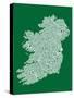 Ireland Eire City Text map-Michael Tompsett-Stretched Canvas