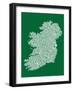 Ireland Eire City Text map-Michael Tompsett-Framed Art Print