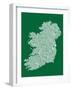 Ireland Eire City Text map-Michael Tompsett-Framed Art Print