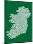 Ireland Eire City Text map-Michael Tompsett-Mounted Art Print