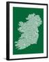 Ireland Eire City Text map-Michael Tompsett-Framed Art Print