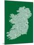 Ireland Eire City Text map-Michael Tompsett-Mounted Art Print