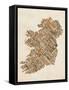 Ireland Eire City Text map-Michael Tompsett-Framed Stretched Canvas