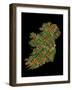 Ireland Eire City Text map-Michael Tompsett-Framed Art Print