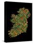 Ireland Eire City Text map-Michael Tompsett-Stretched Canvas