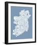 Ireland Eire County Text Map-Michael Tompsett-Framed Art Print