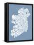 Ireland Eire County Text Map-Michael Tompsett-Framed Stretched Canvas