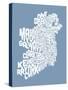 Ireland Eire County Text Map-Michael Tompsett-Stretched Canvas