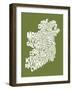 Ireland Eire County Text Map-Michael Tompsett-Framed Art Print