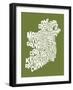 Ireland Eire County Text Map-Michael Tompsett-Framed Art Print