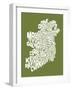 Ireland Eire County Text Map-Michael Tompsett-Framed Art Print