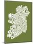 Ireland Eire County Text Map-Michael Tompsett-Mounted Art Print