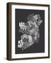 Ireland Eire County Text Map-Michael Tompsett-Framed Art Print