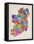 Ireland Eire County Text Map-Michael Tompsett-Framed Stretched Canvas