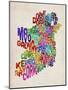 Ireland Eire County Text Map-Michael Tompsett-Mounted Art Print