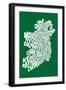 Ireland Eire County Text Map-Michael Tompsett-Framed Art Print