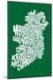 Ireland Eire County Text Map-Michael Tompsett-Mounted Art Print