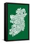 Ireland Eire County Text Map-Michael Tompsett-Framed Stretched Canvas