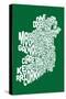 Ireland Eire County Text Map-Michael Tompsett-Stretched Canvas