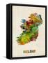 Ireland Eire Watercolor Map-Michael Tompsett-Framed Stretched Canvas