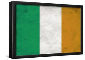 Ireland Flag Distressed Art Print Poster-null-Framed Poster