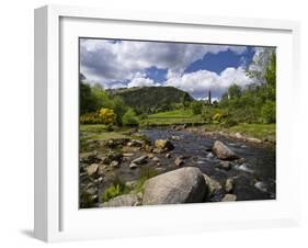 Ireland, Glendalough Monastery, View from Glendasan River, Wicklow Mountains-K. Schlierbach-Framed Photographic Print