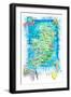 Ireland Illustrated Travel Map with Roads and Highlights-M. Bleichner-Framed Art Print