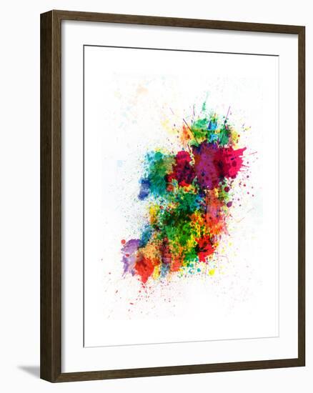 Ireland Map Paint Splashes-Michael Tompsett-Framed Art Print