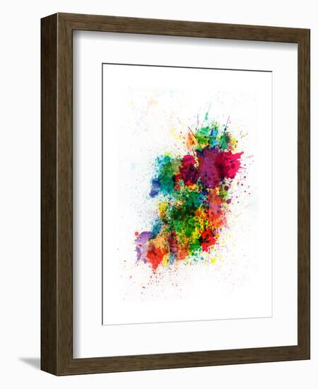 Ireland Map Paint Splashes-Michael Tompsett-Framed Art Print