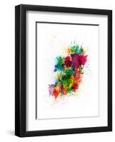 Ireland Map Paint Splashes-Michael Tompsett-Framed Art Print