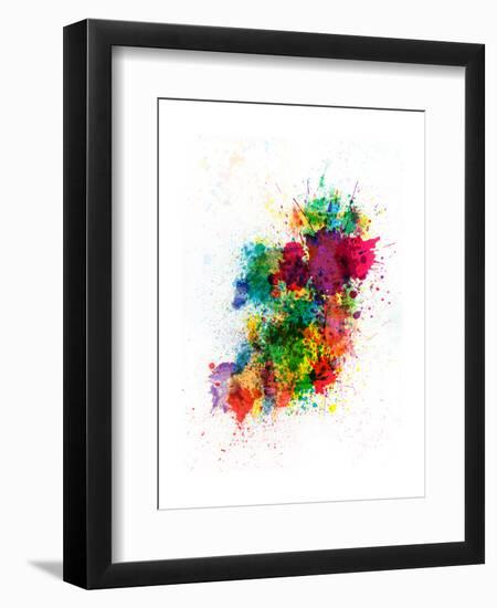 Ireland Map Paint Splashes-Michael Tompsett-Framed Art Print