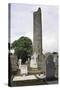 Ireland, Monasterboice, Graveyard, Crosses and Round Tower of Ancient Monastery-null-Stretched Canvas