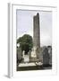 Ireland, Monasterboice, Graveyard, Crosses and Round Tower of Ancient Monastery-null-Framed Giclee Print