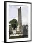 Ireland, Monasterboice, Graveyard, Crosses and Round Tower of Ancient Monastery-null-Framed Giclee Print