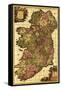 Ireland - Panoramic Map-Lantern Press-Framed Stretched Canvas