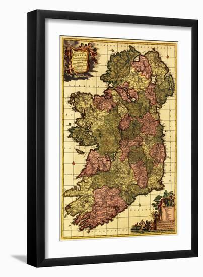 Ireland - Panoramic Map-Lantern Press-Framed Art Print