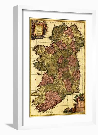 Ireland - Panoramic Map-Lantern Press-Framed Art Print