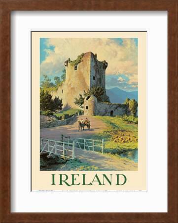 Ireland Ross Castle Killarney Park Vintage World Travel Art Poster Print