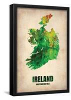 Ireland Watercolor Map-NaxArt-Framed Poster