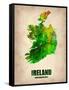 Ireland Watercolor Map-NaxArt-Framed Stretched Canvas