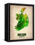 Ireland Watercolor Map-NaxArt-Framed Stretched Canvas
