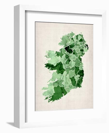 Ireland Watercolor Map-Michael Tompsett-Framed Art Print